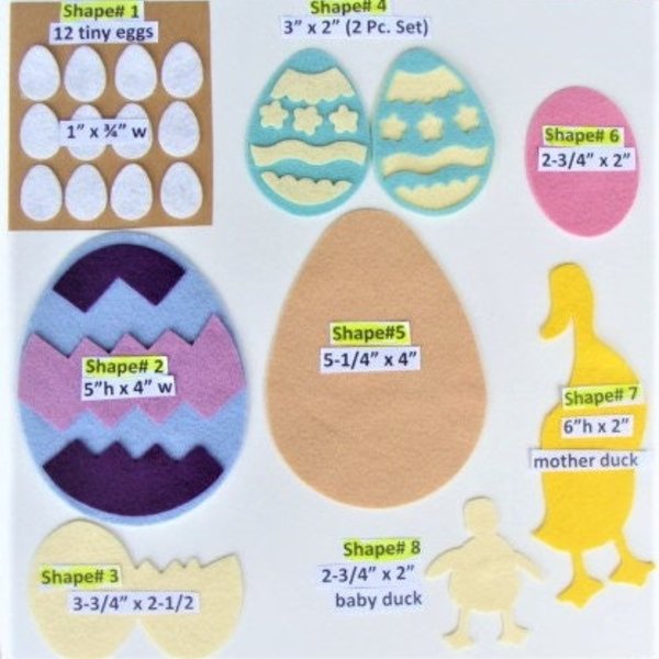 Die Cut Felt Easter Eggs/Ducks  Wool Blend Felt U Choose Design, Color, & Quantity-Wool Applique, Embroidery, Crafts