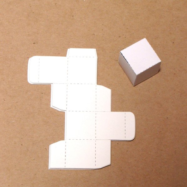25-Tiny Square, 1 Inch Boxes Die Cut White or Black Cardstock for Crafting, Wedding Favor Box, Holidays, DIY, Set of 25 Pieces