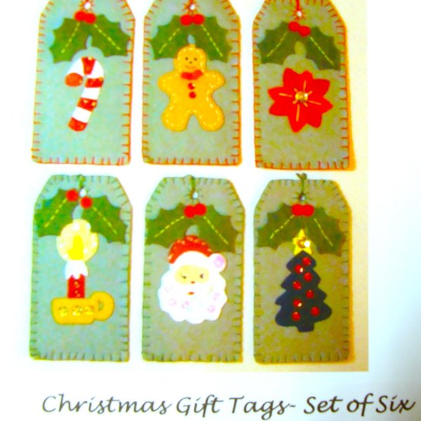 Christmas Gift Tags  Felt Pattern by Woolhearts