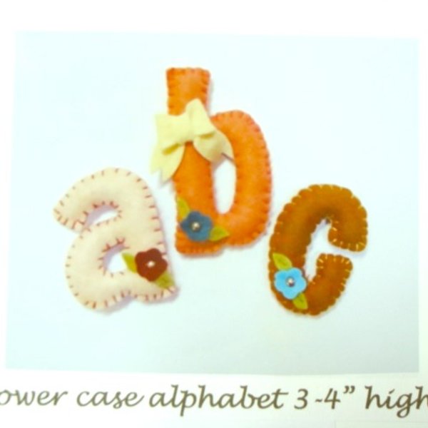 Lower Case Alphabet 3-4" Letters  Wool Felt Pattern by Woolhearts