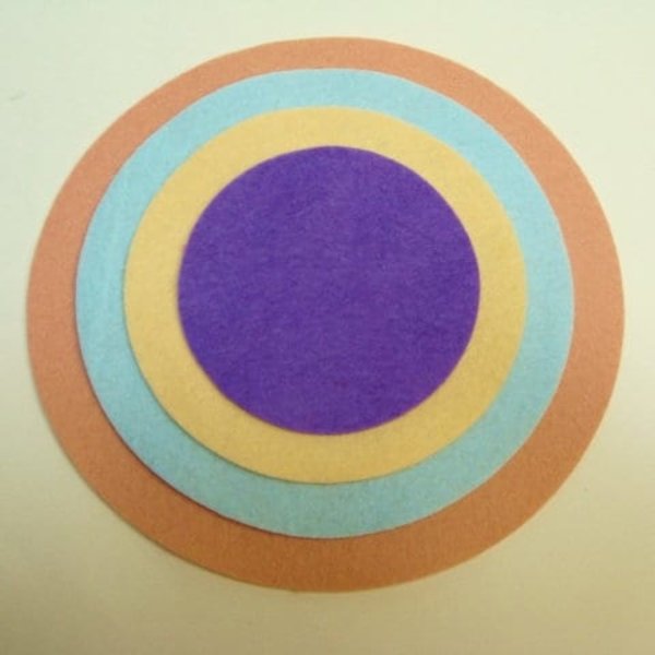 Die Cut Wool Blend Felt Circles Size Choices are 5" -6" - 7" - 9" - 10" - 11-1/2" or 12" -Wool Blend Felt Circle You Choose Size and Color