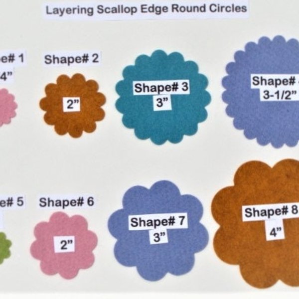 Die Cut Felt Scallop Edge Round Circles 1" to 4" sizes- U Choose Shape and Colors-Wool Blend Felt Applique, Crafts